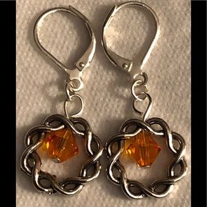 Tangerine Swarovski Crystal Earrings